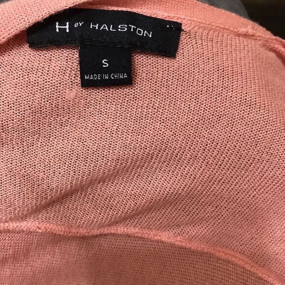 H By Halston TOP Women's Size S Oversized DRAPPED FRONT CORAL Sweater - Picture 3 of 7